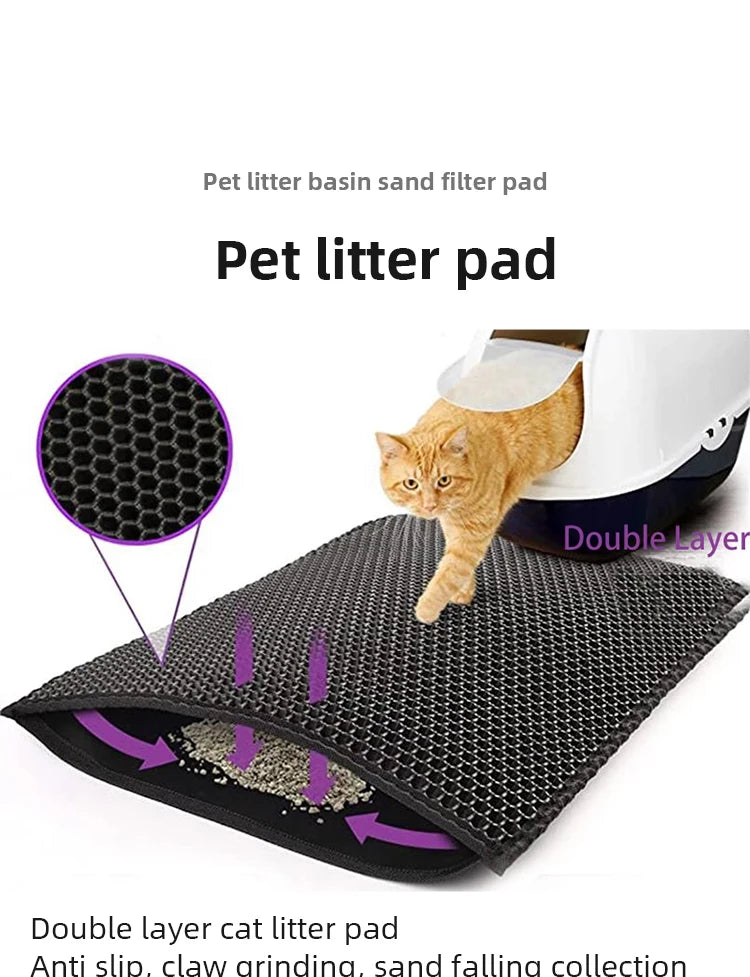 Pet Litter Mat Waterproof Double Layer Pet Litter Mat Non Slip Mat Washable Cat Mat Pet Supplies