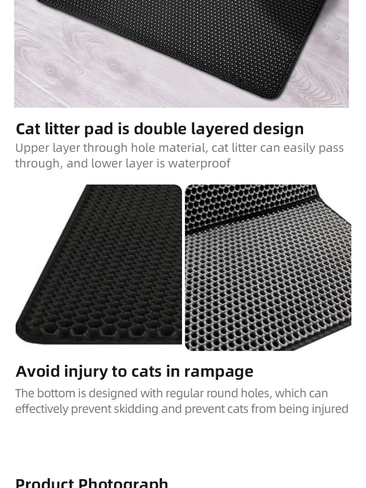 Pet Litter Mat Waterproof Double Layer Pet Litter Mat Non Slip Mat Washable Cat Mat Pet Supplies