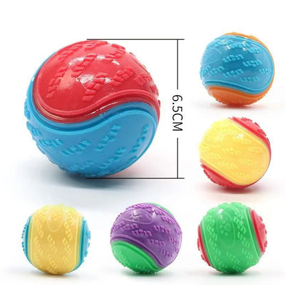 Interactive dog toy elastic soft TPR rubber ball durable squeaky chew toy for dogs teething cleaning dental pet supplies