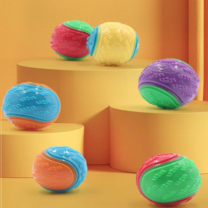 Interactive dog toy elastic soft TPR rubber ball durable squeaky chew toy for dogs teething cleaning dental pet supplies